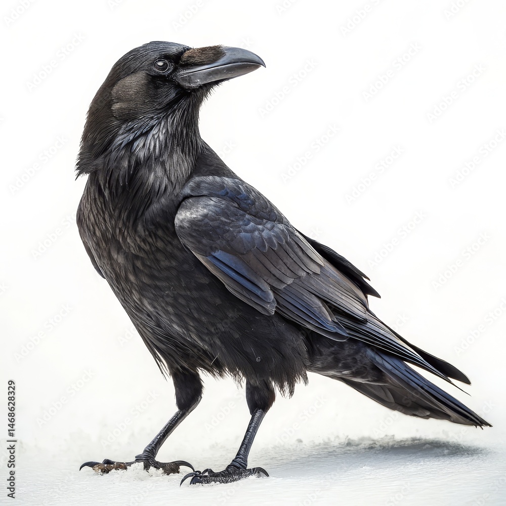 Fototapeta premium Elegant Raven Portrait A Study in Black, raven , bird