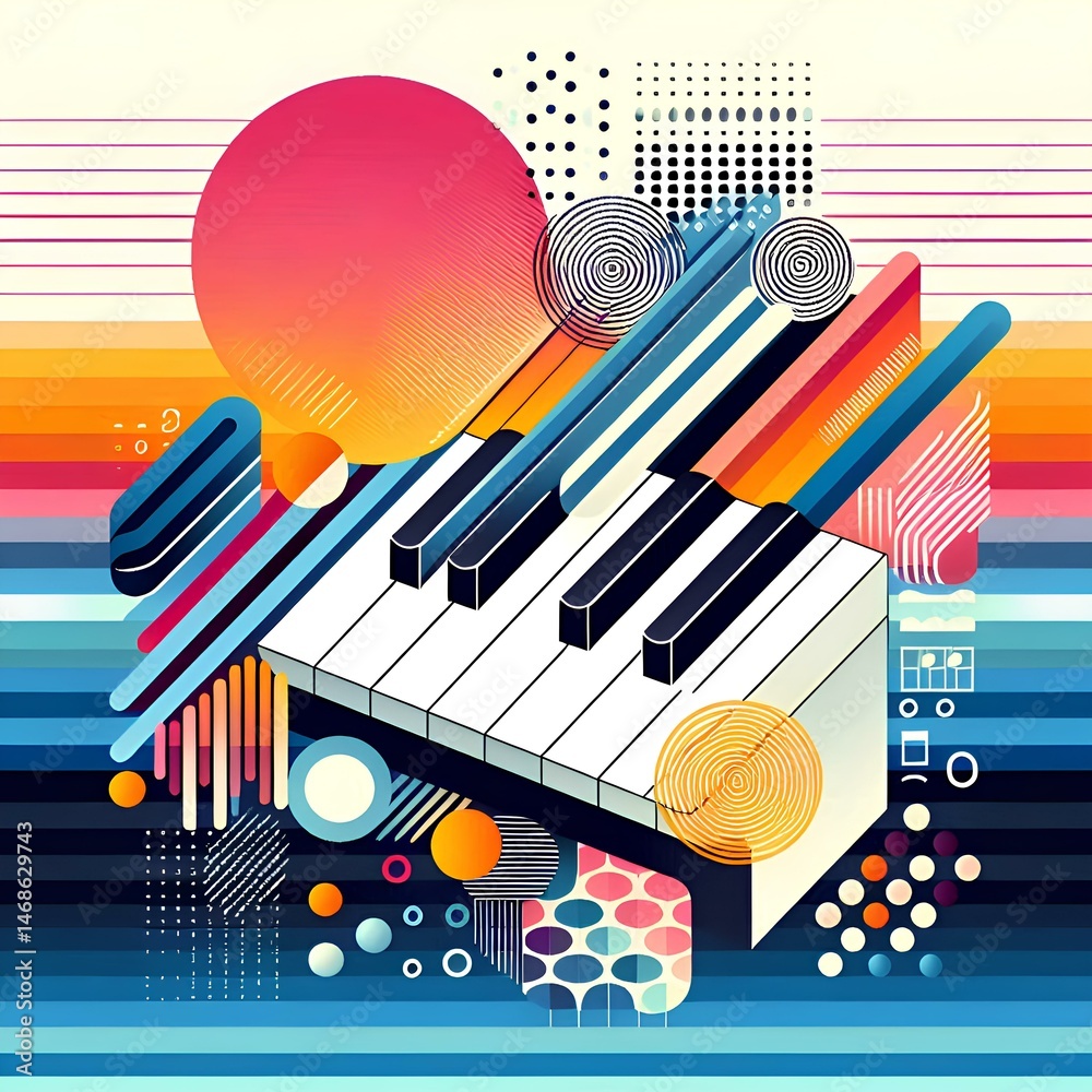 Abstract background with piano keys Abstract background with piano keys