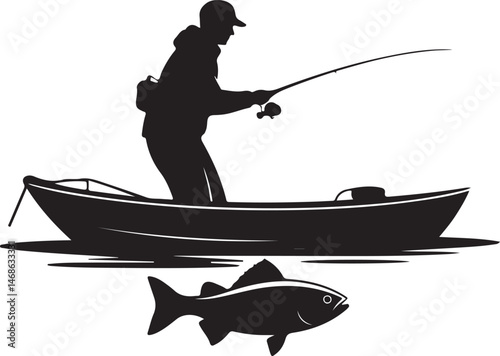 Fishing SVG – Fish Hunting Silhouette for Outdoor Lovers

Fisherman Vector – Bass & Trout Hunting Clipart

Catch of the Day – Fishing Silhouette for Shirts & Decals

Angler Clipart – Wild Fish Vector 