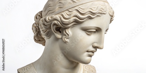 Marble Bust of Woman with H...