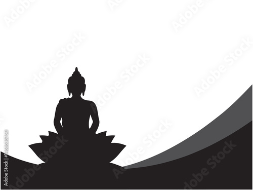Hand Drawn Vesak Day Frame Line Art
