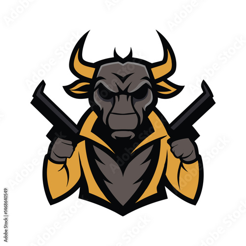 Bull ox vector illustration logo icon