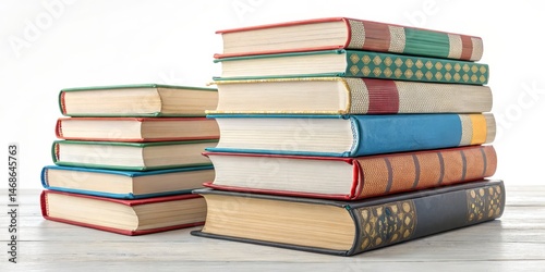 Stacks of Colorful Books on...