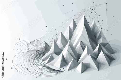 Abstract White Geometric Triangle 3D Background – Modern Low-Poly Design in EPS Vector Format, Minimalist Style Ideal for Web, Posters, Presentations, and Elegant Visual Projects