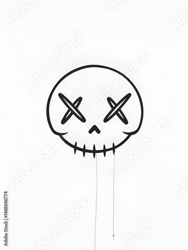 Crossed eyes emoji. Dead face. Death symbol