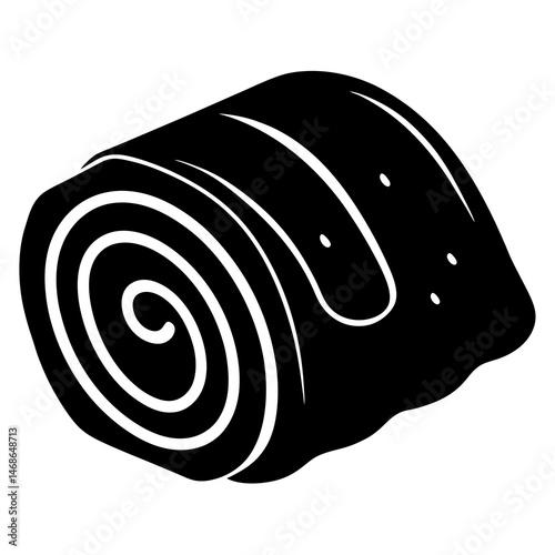 vector illustration of a black and white fish