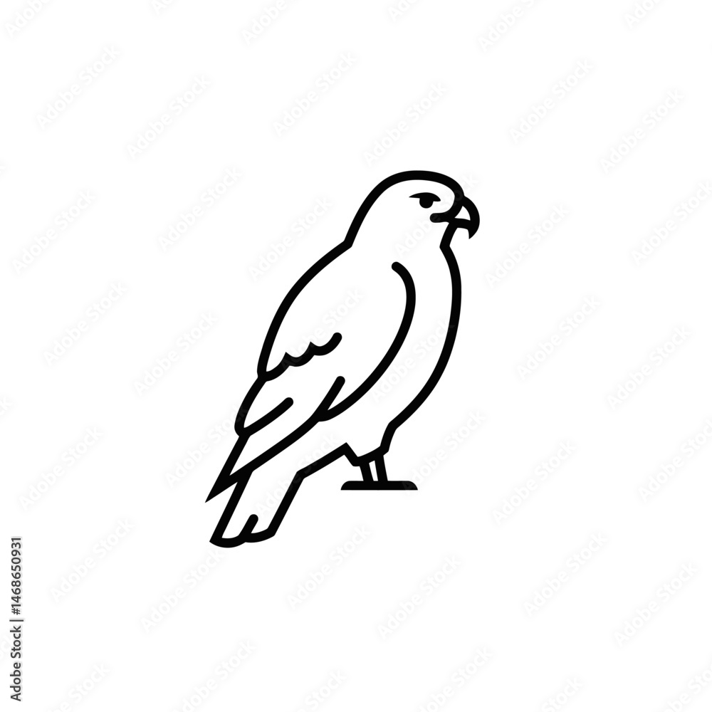 Hawk Icon: Minimalist Bird of Prey Illustration Hawk Icon: Minimalist Bird of Prey Illustration