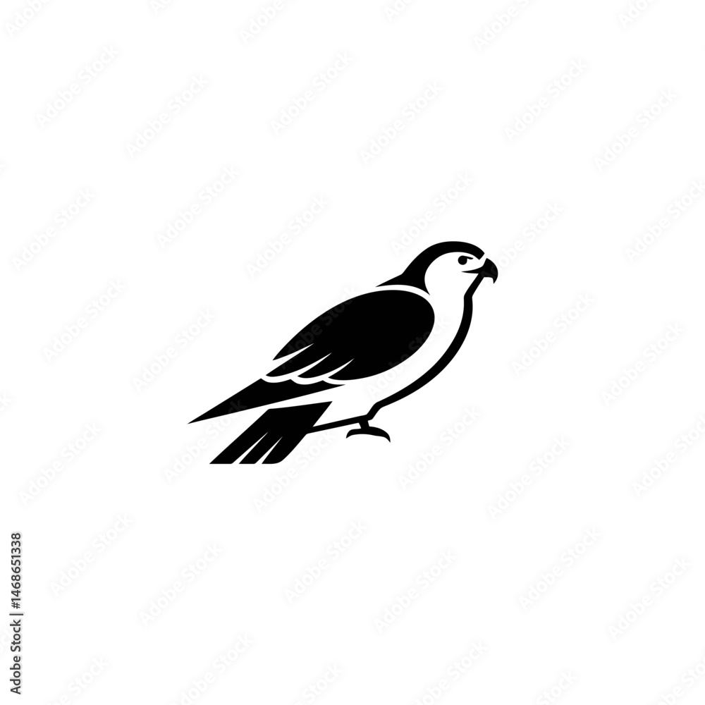 Striking Falcon Silhouette: Vector Illustration for Branding and Design Striking Falcon Silhouette: Vector Illustration for Branding and Design