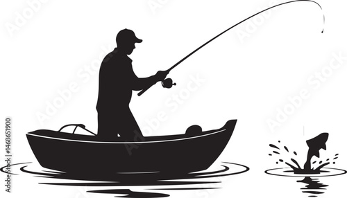 Fishing SVG – Fish Hunting Silhouette for Outdoor Lovers

Fisherman Vector – Bass & Trout Hunting Clipart

Catch of the Day – Fishing Silhouette for Shirts & Decals

Angler Clipart – Wild Fish Vector 