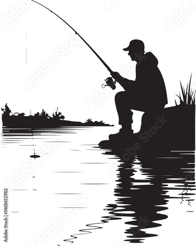 fishing, fisherman, vector, sport, people, archer, person, woman, bow, silhouette, illustration, arrow, fish, rod, businessman, business, cartoon, black, target, archery, swing, child, sword
