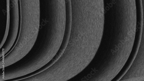 Bilde på lerret Metallic black and white pleat pattern with subtle sheen and soft texture like glossy satin pleats