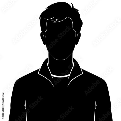Mysterious Silhouette Portrait in Black and White