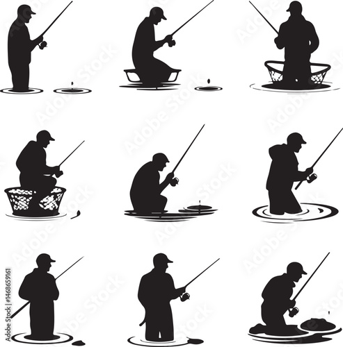 Fisherman Casting Line Silhouette

Big Catch – Fish on Hook Vector

Boat Fishing Adventure Silhouette Scene

Spearfisher in Action Silhouette Art

Lake Fishing Moment Vector Design