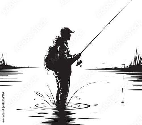Fish Hunting Silhouette | Fishing Vector Clipart"

"Fisherman and Fish Scene | Outdoor Hunting SVG"

"Fishing Sport Vector | Catching Fish Illustration"

"Man Fishing Silhouette | Lake Fishing Clipart