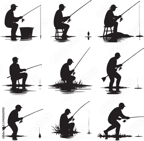 Fish Hunting Silhouette | Fishing Vector Clipart"

"Fisherman and Fish Scene | Outdoor Hunting SVG"

"Fishing Sport Vector | Catching Fish Illustration"

"Man Fishing Silhouette | Lake Fishing Clipart