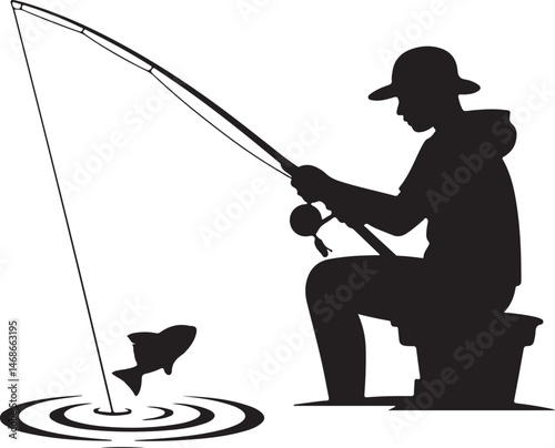 Fish Hunting Silhouette | Fishing Vector Clipart"

"Fisherman and Fish Scene | Outdoor Hunting SVG"

"Fishing Sport Vector | Catching Fish Illustration"

"Man Fishing Silhouette | Lake Fishing Clipart