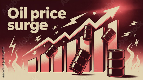 Elegant Oil Price Surge with Gradient Background and Energy Market Concept