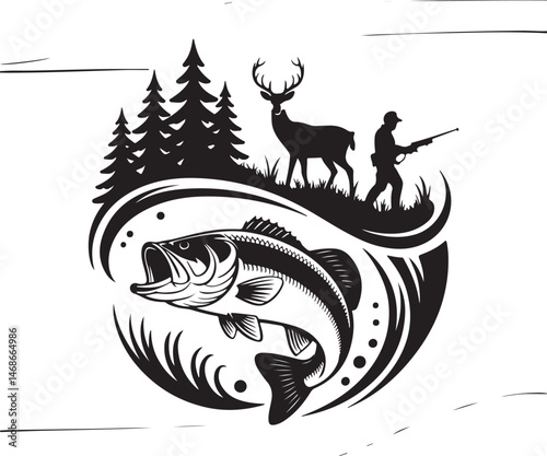 Fish Hunting Silhouette | Fishing Vector Clipart"

"Fisherman and Fish Scene | Outdoor Hunting SVG"

"Fishing Sport Vector | Catching Fish Illustration"

"Man Fishing Silhouette | Lake Fishing Clipart