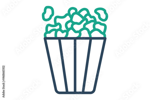 Popcorn icon. line icon style. icon related to snacks. catering elements vector illustration