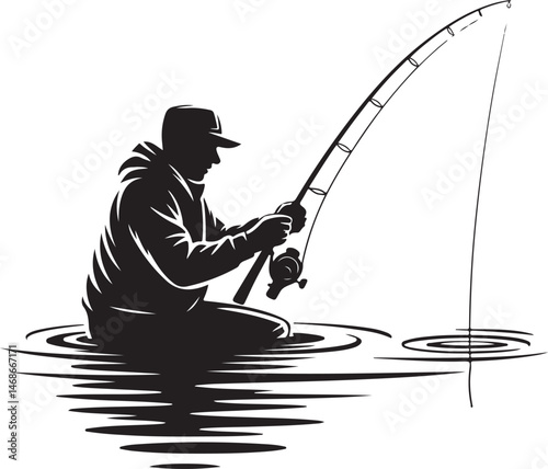 Fish Hunting Silhouette | Fishing Vector Clipart"

"Fisherman and Fish Scene | Outdoor Hunting SVG"

"Fishing Sport Vector | Catching Fish Illustration"

"Man Fishing Silhouette | Lake Fishing Clipart