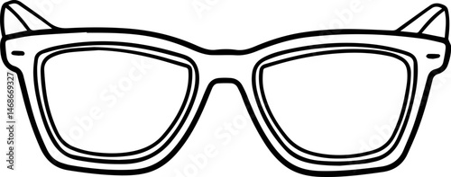 sunglasses outline vector illustration, line art