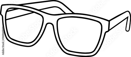 sunglasses outline vector illustration, line art