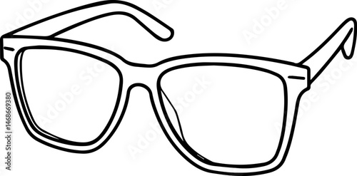 sunglasses outline vector illustration, line art
