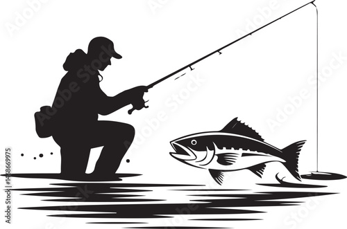 Fish Hunting Silhouette | Fishing Vector Clipart"

"Fisherman and Fish Scene | Outdoor Hunting SVG"

"Fishing Sport Vector | Catching Fish Illustration"

"Man Fishing Silhouette | Lake Fishing Clipart