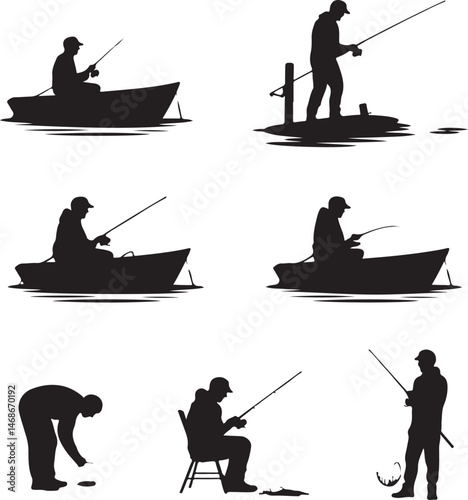 Fish Hunting Silhouette | Fishing Vector Clipart"

"Fisherman and Fish Scene | Outdoor Hunting SVG"

"Fishing Sport Vector | Catching Fish Illustration"

"Man Fishing Silhouette | Lake Fishing Clipart