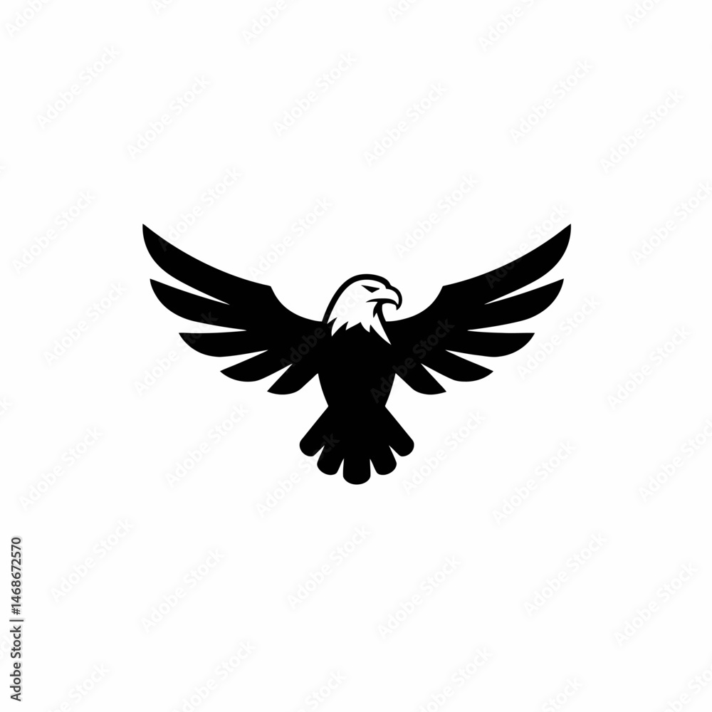 Obraz premium Majestic Eagle Silhouette Vector Illustration