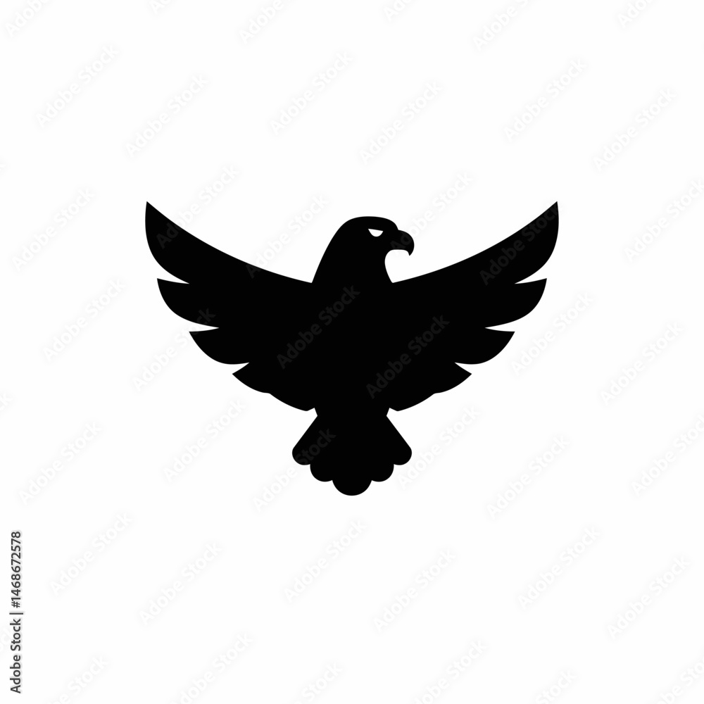 Obraz premium Soaring Eagle Silhouette: Vector Illustration for Design