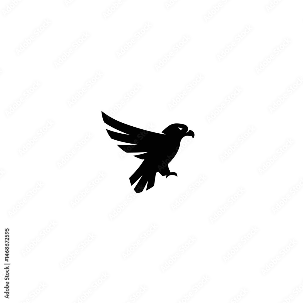 Naklejka premium Eagle Silhouette: Majestic Bird in Flight