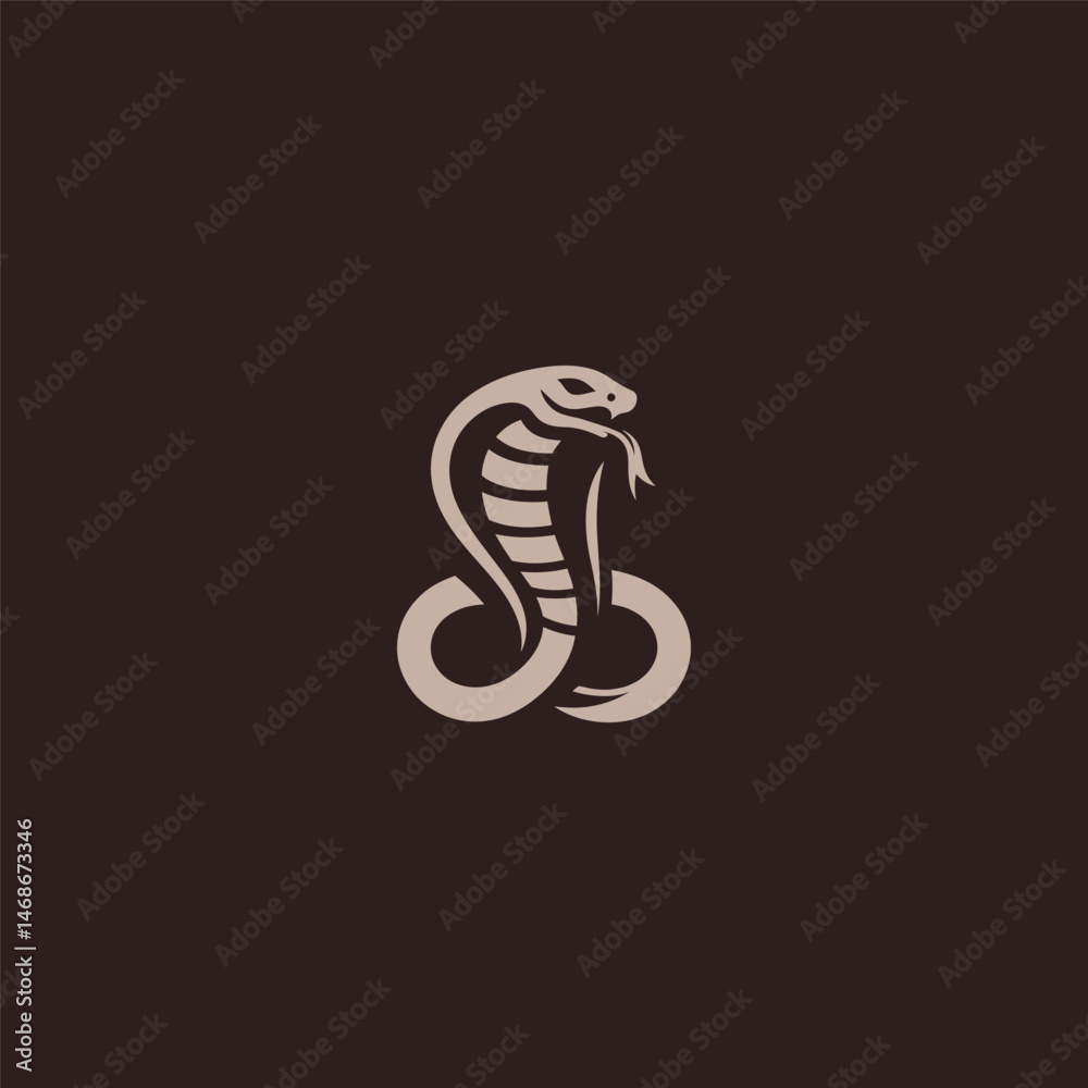 Fototapeta premium Cobra logo forming an infinity symbol in sleek design.