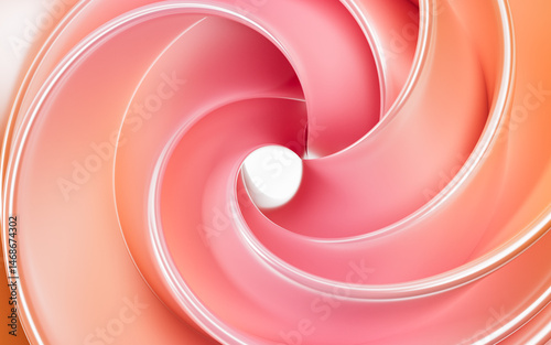 Abstract curved metal background, 3d rendering. photo