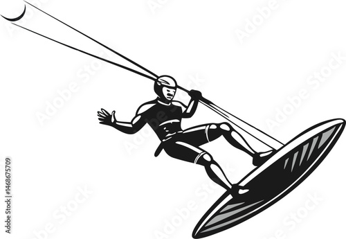 Wakeboarding Athlete Silhouette Action Shot