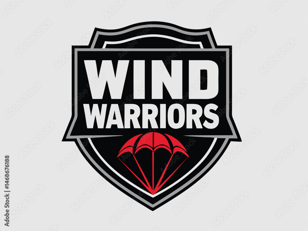 Wind Warriors Parachute Team Logo Shield Design Wind Warriors Parachute Team Logo Shield Design