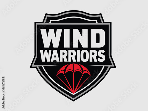 Wind Warriors Parachute Team Logo Shield Design