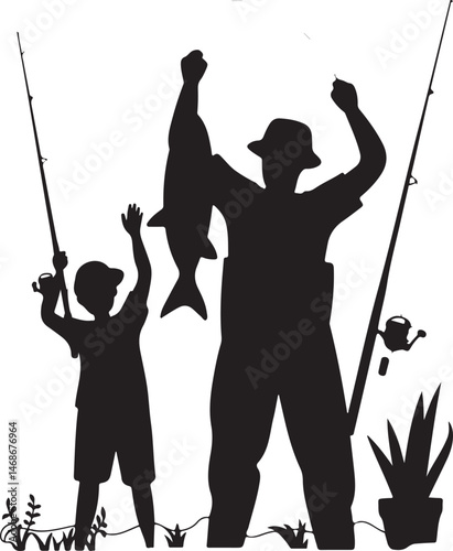 Fisherman Casting Line Silhouette

Big Catch – Fish on Hook Vector

Boat Fishing Adventure Silhouette Scene

Spearfisher in Action Silhouette Art

Lake Fishing Moment Vector Design