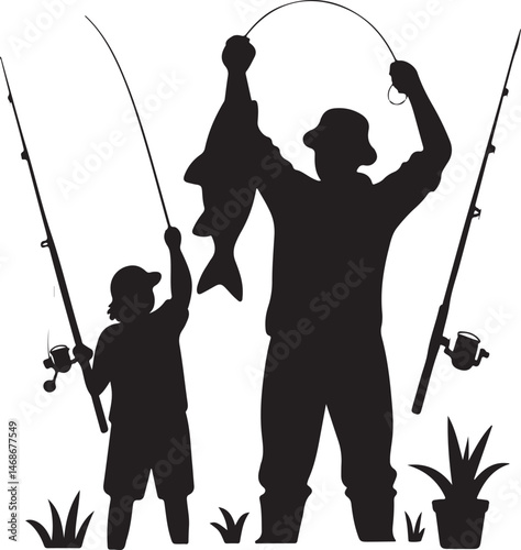 Fisherman Casting Line Silhouette

Big Catch – Fish on Hook Vector

Boat Fishing Adventure Silhouette Scene

Spearfisher in Action Silhouette Art

Lake Fishing Moment Vector Design