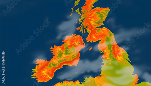 Wallpaper Mural Hot UK weather map , with white tonespng Torontodigital.ca