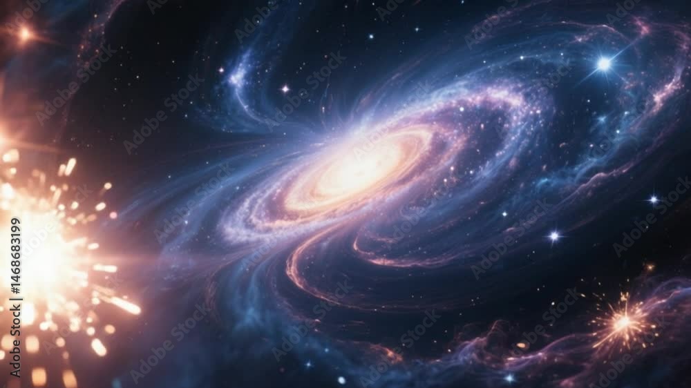 space background with space  Journey through a vortex of swirling nebulae and distant star clusters, trans  4k video download 