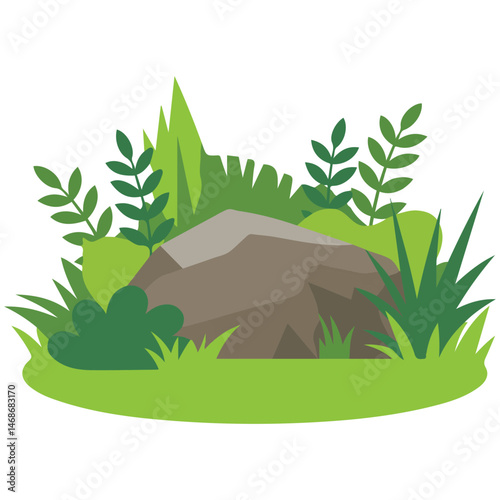 shrub garden design isolated vector illustration on white background
