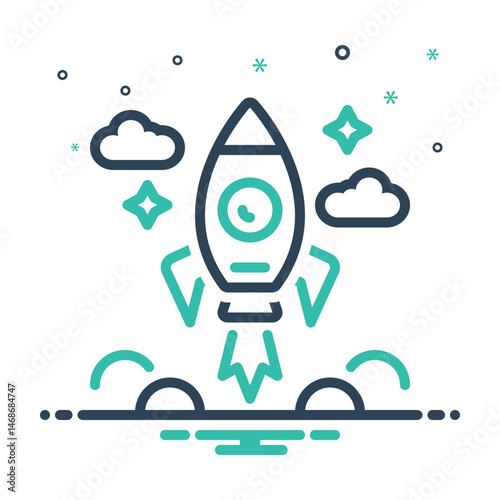 Mix icon for rocket