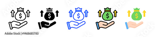 Revenue Stream Icon Collection With Multiple Styles