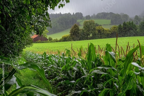 Embracing Nature: Corn Fields Flourishing in the Valley