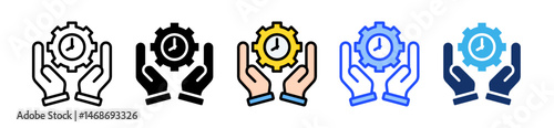 Time Management Icon Collection With Multiple Styles