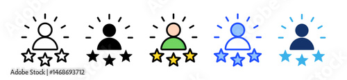 Self Confidence Icon Collection With Multiple Styles