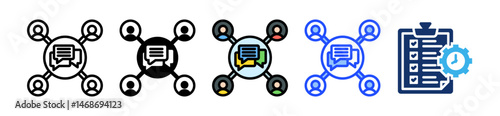 Networking Icon Collection With Multiple Styles