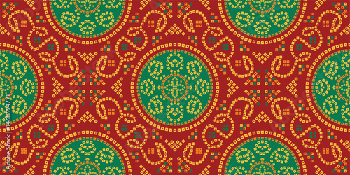 Traditional rajasthani bandhani or bandhej seamless pattern, a  indian chundari, textile art.vector trendy pattern design, best for Textile, wallpaper, Wall, background, tiles, vintage, print.
