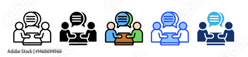 Interpersonal Communication Icon Collection With Multiple Styles